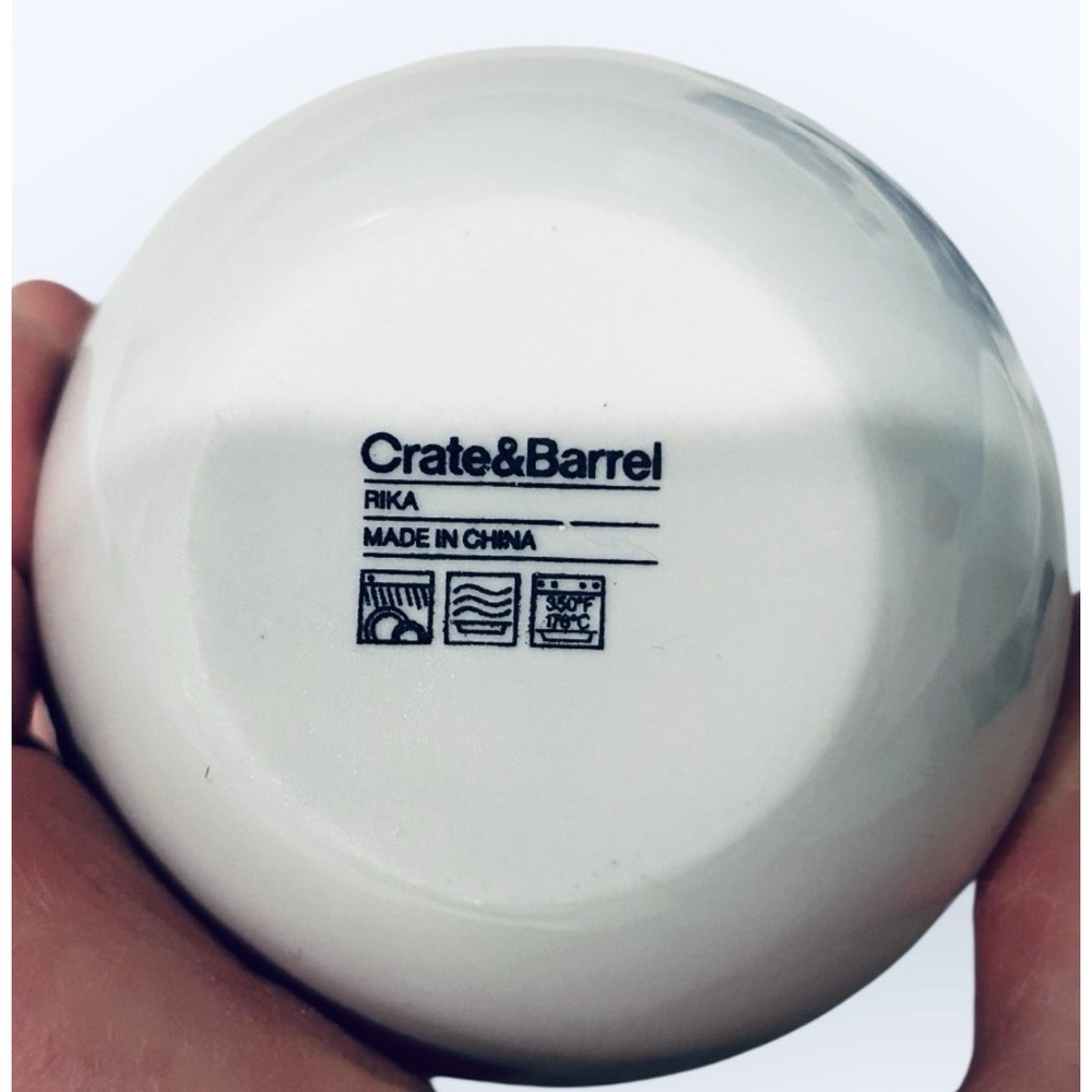 Crate & Barrel Rika Two 5 oz Porcelain Cups No Handle Blue‎ Dots - 2.75" tall - Picture 4 of 4